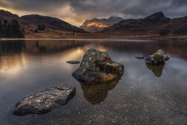 Stormy Skies Over the Langdale Pikes from Blea Tarn, Lake District