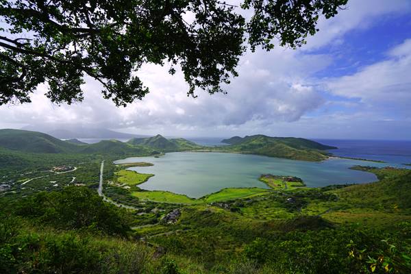 Great Salt Pond from above, St Kitts