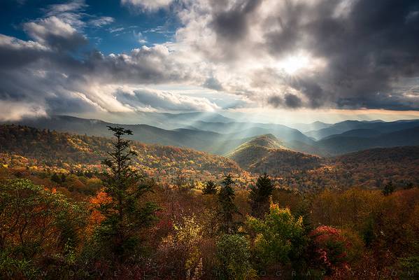 Blue Ridge Mountains Asheville NC Scenic Autumn Landscape Photography