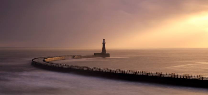 Roker Harbour Wall and Lighthouse, Sunderland