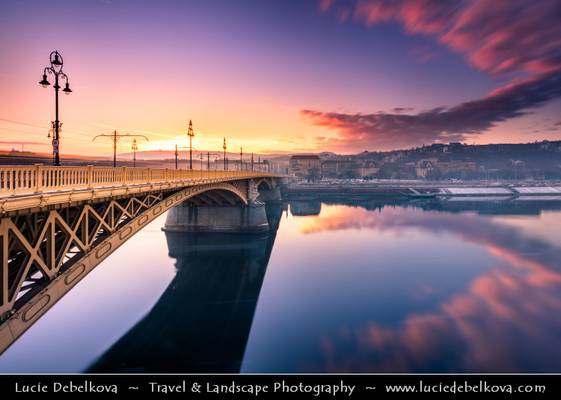 Hungary - Budapest - Margit Híd - Margaret Bridge at Sunset