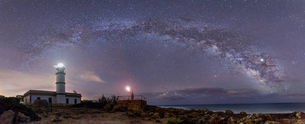 Milky way lighthouse Ses Salines
