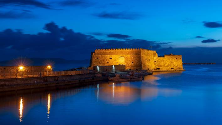 Blue Hour Pre-Sunrise, Koules Fortress, Heraklion, Crete, Greece