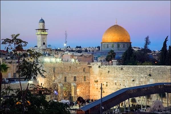 The Dome of the Rock on the Temple Mount in the Old City of Jerusalem.