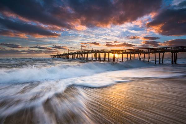 North Carolina Outer Banks Seascape Nags Head Pier OBX NC