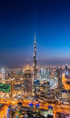 _DS20559 - Dubai Downtown skyline from the Index Tower rooftop