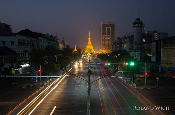 Yangon - Shwedagon Pagoda from Sakura Tower