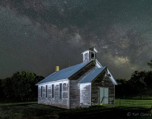 Abandoned One room school under the stars