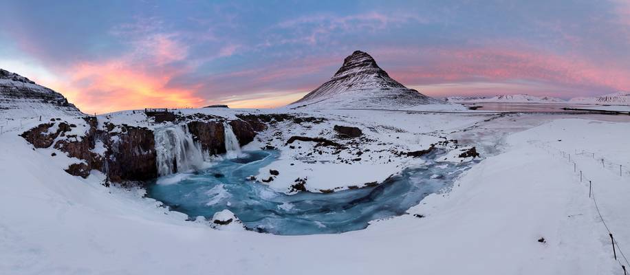 Stunning Sunset, Kirkjufell Mountain (Witches Hat), Iceland