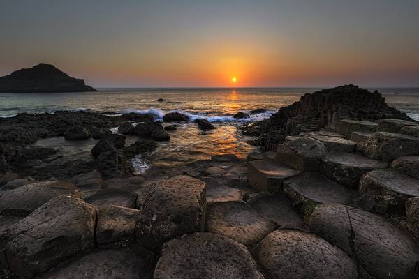 Stunning Sunset Over the Giant's Causeway, Northern Ireland