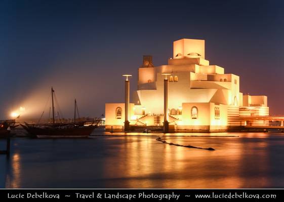 Qatar - Night over Museum of Islamic Arts in Doha