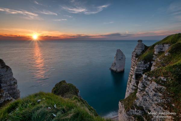 Sunset on the falaises of Etretat