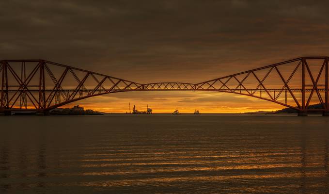 Sunrise Over the Forth Rail Road Bridge