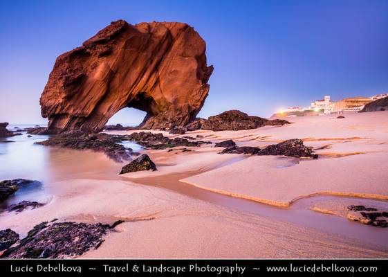Portugal - Santa Cruz - Penedo do Guincho - Iconic rocky arch formation at Dusk