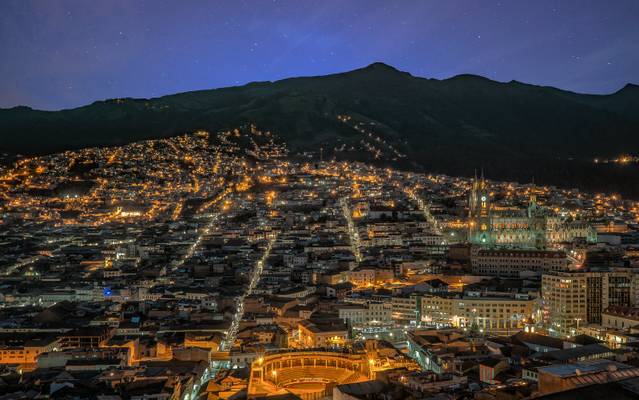 After sunset, Quito