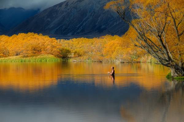Fisherman in Lake McGregor