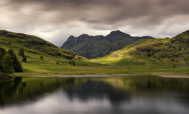 Moody Skies Over Blea Tarn & Langdale Pikes, Lake District