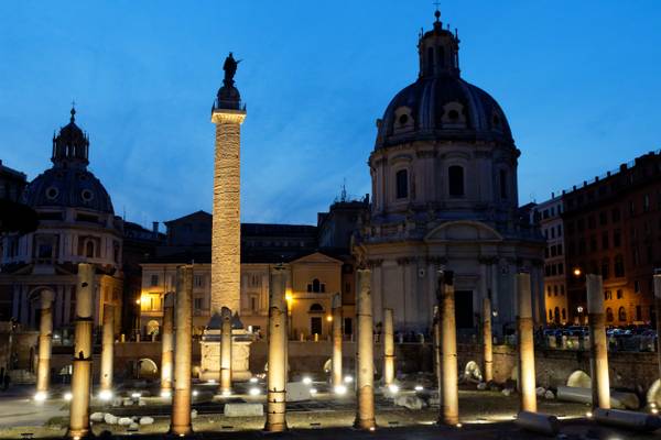 Rome: Trajan's Forum at Night