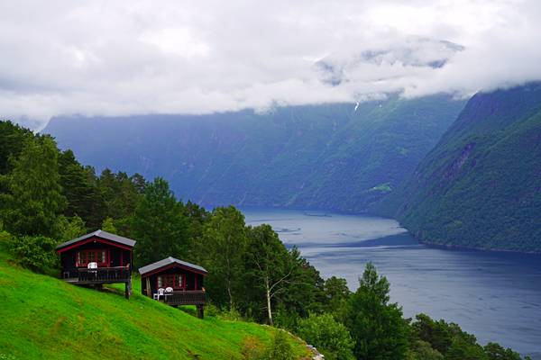 Wooden cabins with overwhelming Sunnylvsfjord view, Norway