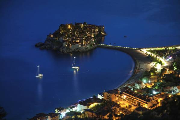 Sveti Stefan at Dusk