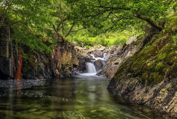 Galleny Force, Fairy Glen, Langstreth Beck, Borrowdale Valley, Lake District