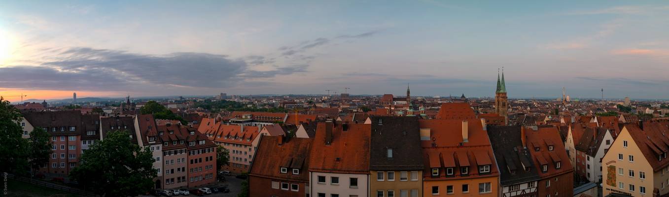 Morgendlicher Blick auf Nürnberg