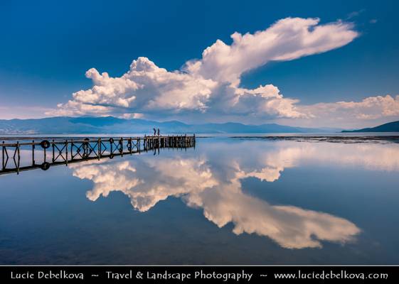 Macedonia (FYROM) - Galičica National Park - Great Prespa Lake - UNESCO Biosphere - Lake Pier with wonderfully reflecting clouds