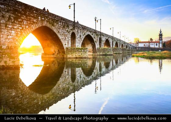 Portugal - North Region - Ponte de Lima & its medieval bridge during Sunset
