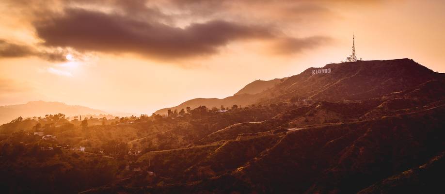 Golden Light over the Hollywood Sign