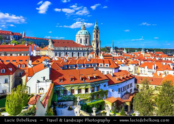 Czech Republic - Prague - Praha - Old Town - UNESCO World Heritage Site - Church of Saint Nicholas - Kostel svatého Mikuláše during sunny day