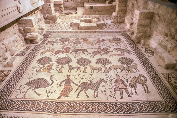 Floor Mosaics in the church of mount Nebo