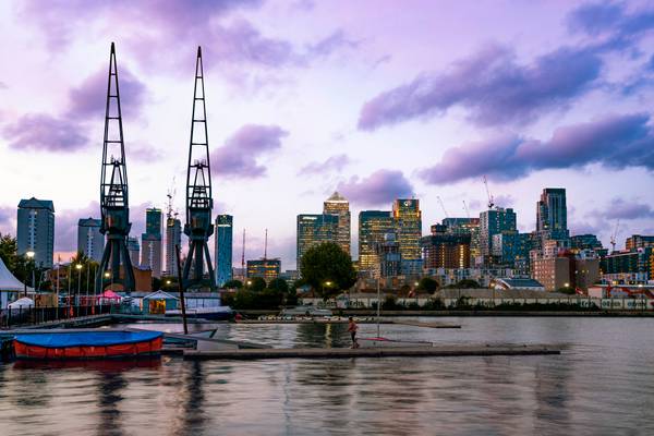 Pink And Blue Docklands