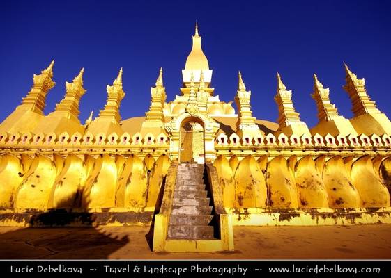 Laos - National Symbol - Pha That Luang - The Golden Stupa in Vientiane