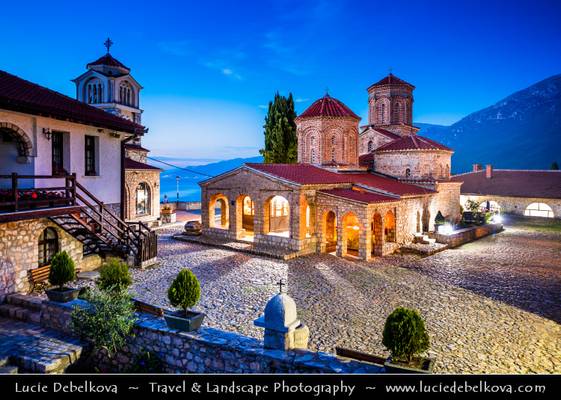 Macedonia (FYROM) - Ohrid Lake & Monastery of Saint Naum at Twilight - Dusk - Blue Hour - Night