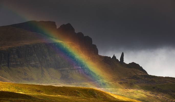 Rainbow at the Old Man of Storr, Isle of Skye, Scotland