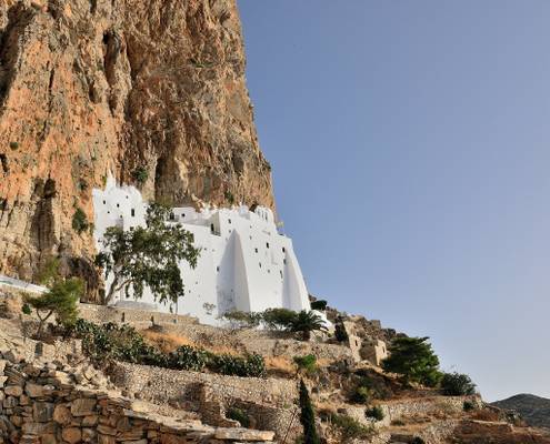 Early morning hike to the Monastery of Hozoviotissa, Amorgos, Greece