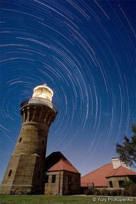 Star Trails - Barrenjoey Lighthouse by Night