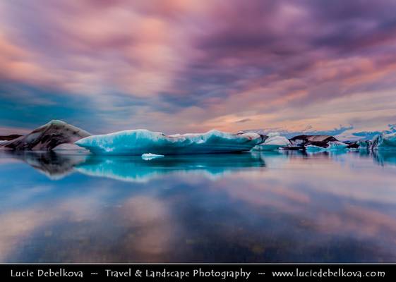 Iceland - Magic Sky at Jokulsarlon Glacier Lagoon