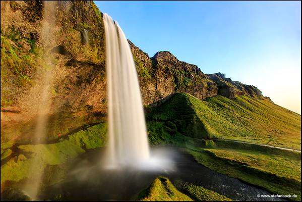 Seljalandsfoss Waterfall Iceland at Sunset