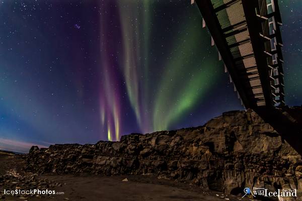 Northern Lights  at the Bridge Between Continents