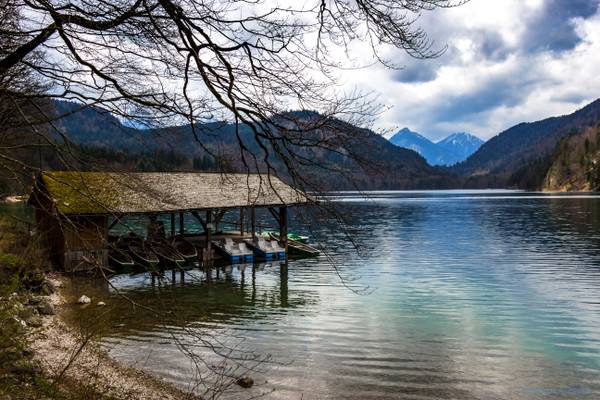 Lake Alpsee in Schwangau, Bavaria, Germany