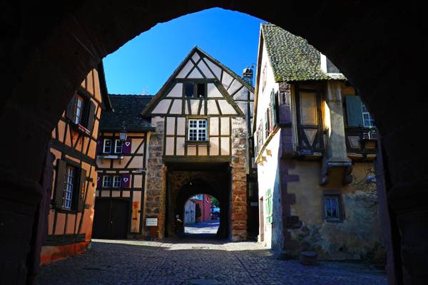 View from under the arch of Dolder Tower, Riquewihr