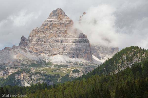 Le Tre Cime viste dal lago Antorno