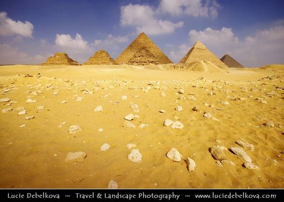Egypt - Traces of Time - Pyramids of Giza Lost in the Desert Sand