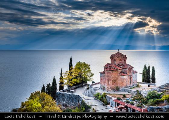 Macedonia (FYROM) - Ohrid Lake & Church of St. John at Kaneo at Sunset