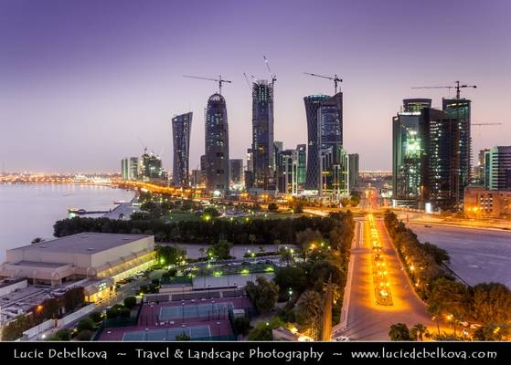 Qatar - Blue Hour over Newly Built Doha Skyline