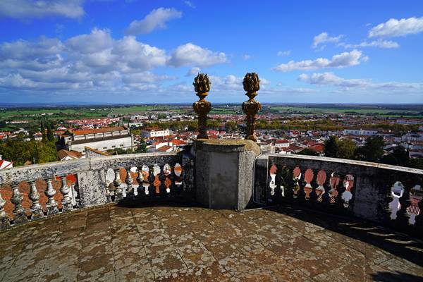 Wonderful clouds over Evora seen from the top of the  Cathedral, Portugal