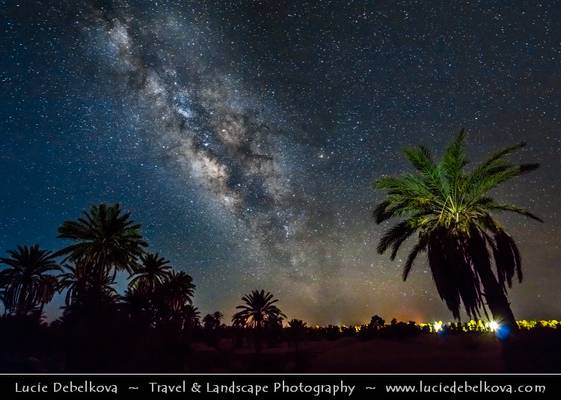 Morocco - Sahara Desert - Night sky full of stars with Milky way