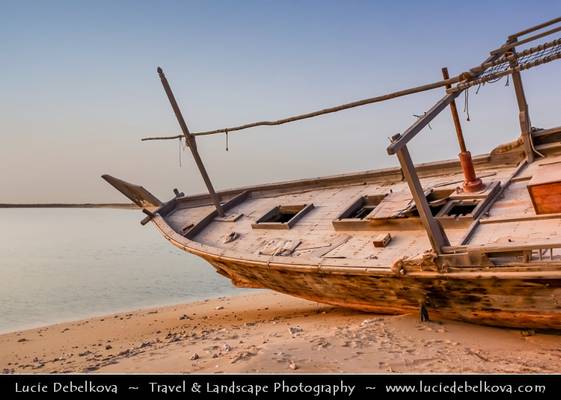 Qatar - Early Morning at Al Wakra and its Dhow (Boat)