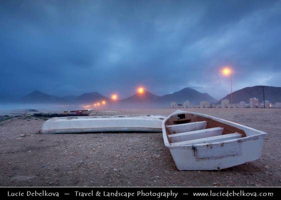 Oman - Abandoned Boats on the Al-Maghseel Beach Near Salalah